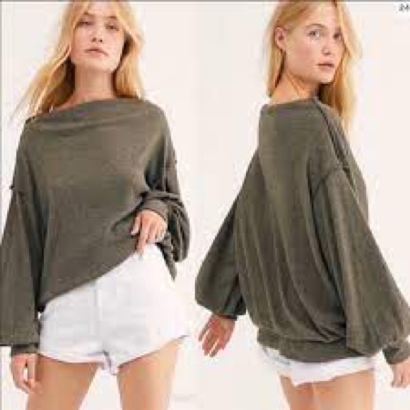 Free People Tops - Free People Main Squeeze Brushed Hacci Top - grey - NWT - XS